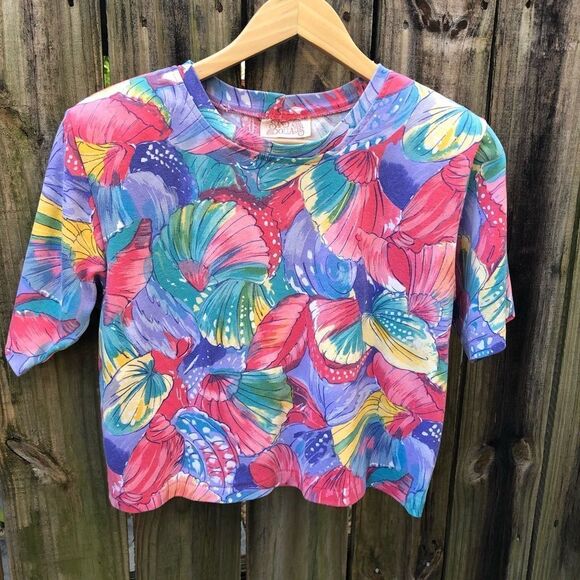 Vintage Sand Dollars Pattern Oversized Tee Sz S - Picture 5 of 7